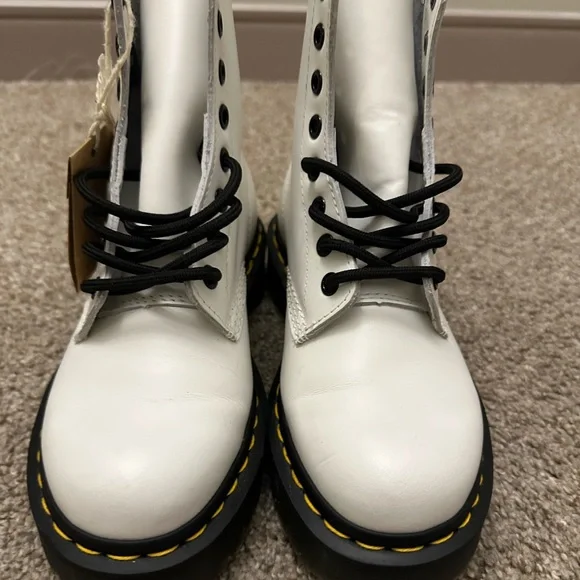 Dr. Martens 1460 White Boots with Black Accents - Picture 3 of 6